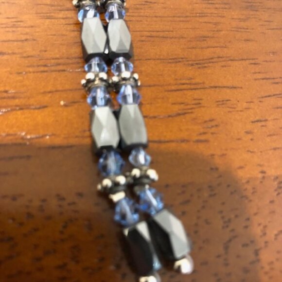 Blue Black Bead Chain Magnetic Necklace Bracelet Wrap Pre-Owned. - Picture 10 of 14
